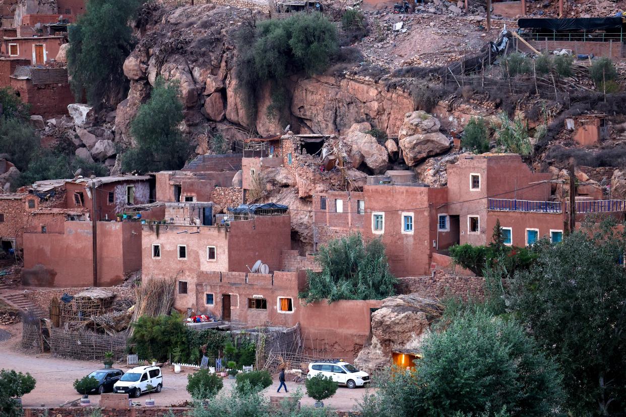 A general view of damages following a powerful earthquake, in Tahnaout, in Morocco (Reuters)