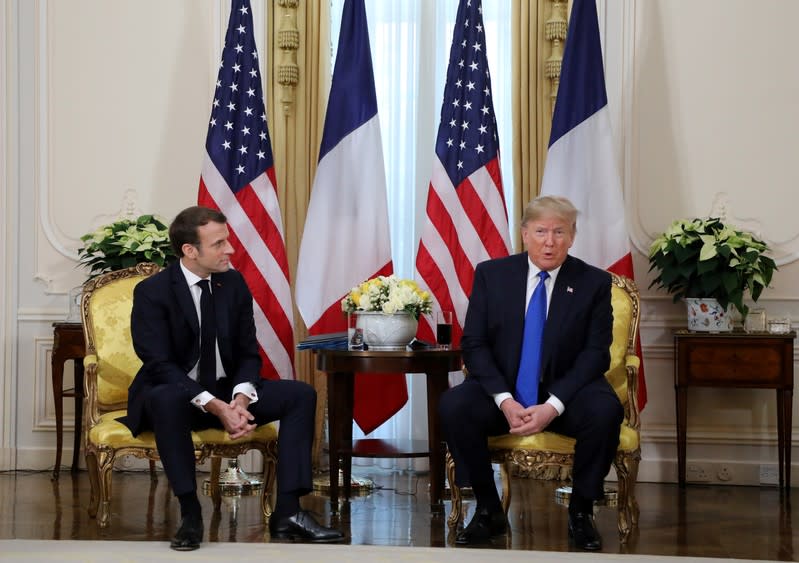 U.S. President Trump meets France's President Macron, ahead of the NATO summit, in London