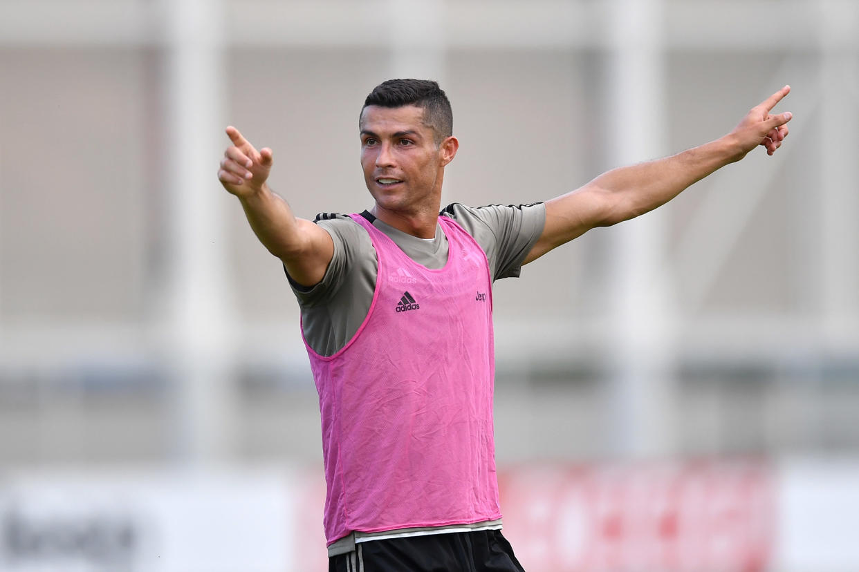 Cristiano Ronaldo, durante un entrenamiento de la Juventus. | Foto: Getty