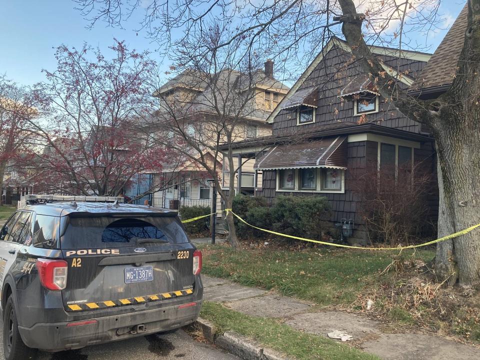Erie police hold a residence on Lighthouse Street as a crime scene after 18-year-old Hayden Lucas was fatally shot there on Dec. 12. Lucas was one of 14 people whose deaths were ruled a homicide in the city in 2023.