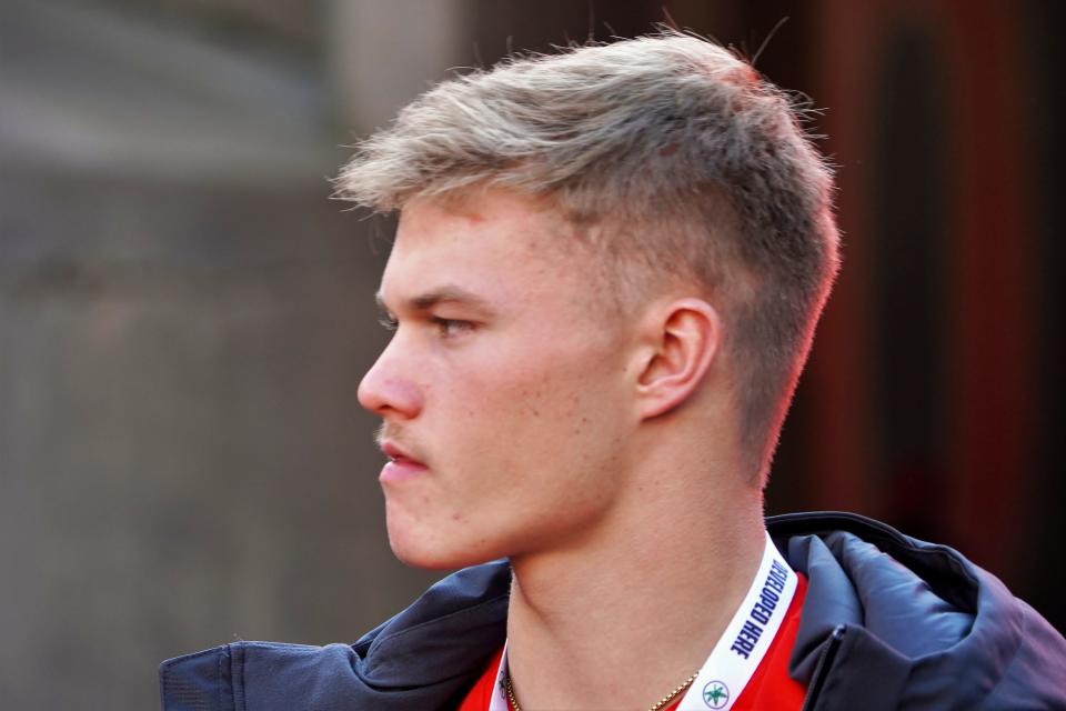 Recruit Lincoln Kienholz visits Ohio Stadium during the Ohio State, Michigan game.