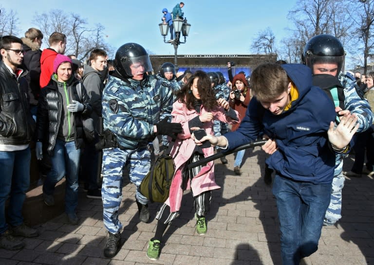 Organisers say many high school and university students were detained at the protests in Moscow and other cities