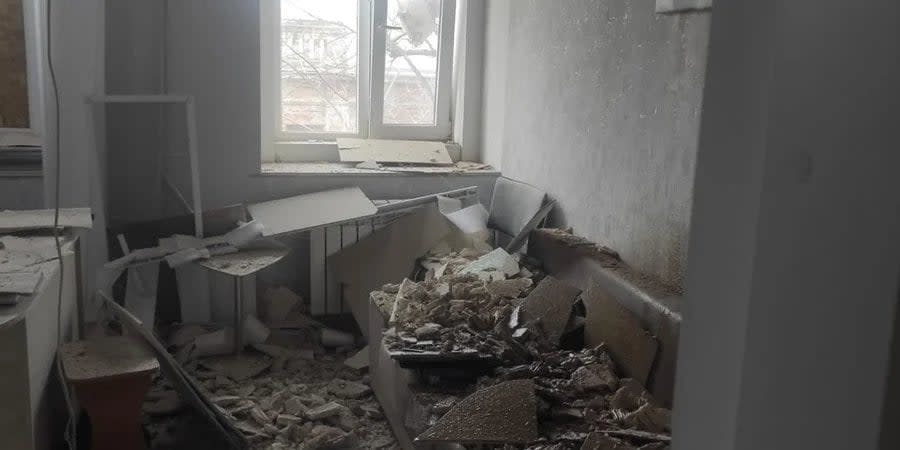 Consequences of the Russian shelling of one of the Kherson medical facilities on February 11, 2024