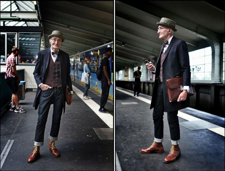 ¿Te imaginas a tu abuelo vistiendo como un auténtico hipster? Probablemente no, pero seguro que acabarías presumiendo aún más de él si le vieras con alguno de los outfits de Günther Krabbenhöft que circulan por Internet. El blog Il color blu, por ejemplo, no dudó en publicar su working look cuando se lo encontraron en la estación de Kottbusser Tor.