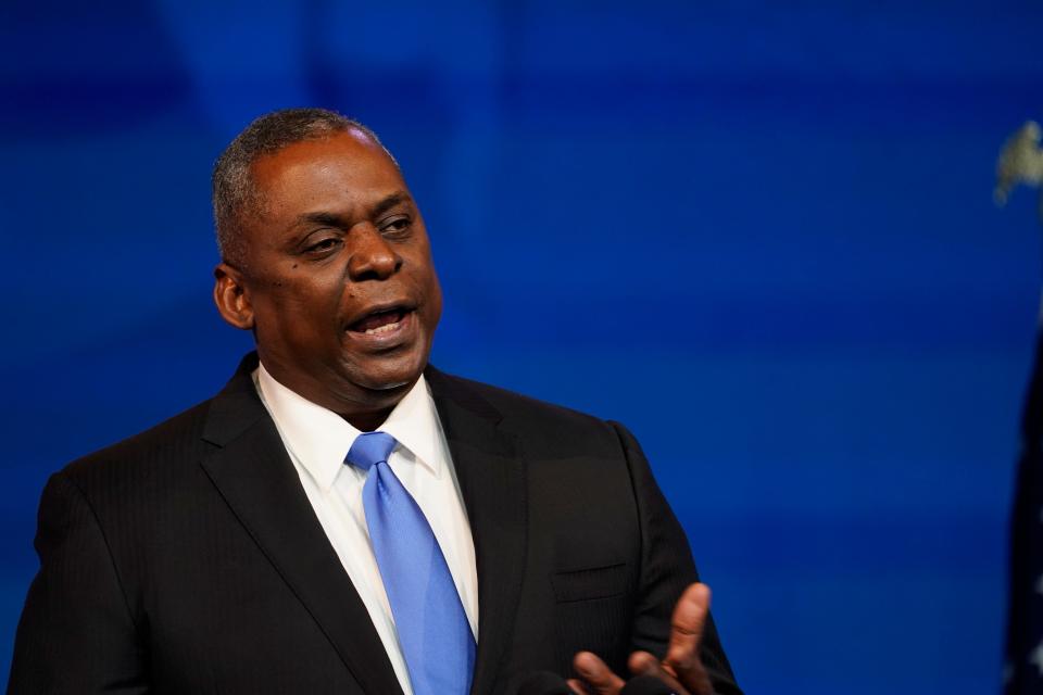 Retired Army Gen. Lloyd Austin, the Biden administrations choice to be secretary of defense, speaks at The Queen theater in Wilmington, Delaware, Wednesday, Dec. 9, 2020.