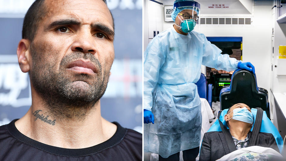 Anthony Mundine, pictured here in 2019 before saying he doesn't believe coronavirus is real.