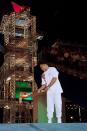 <p>In perhaps one of the most iconic Olympic moments of all time, Muhammad Ali lights the Olympic torch.</p>