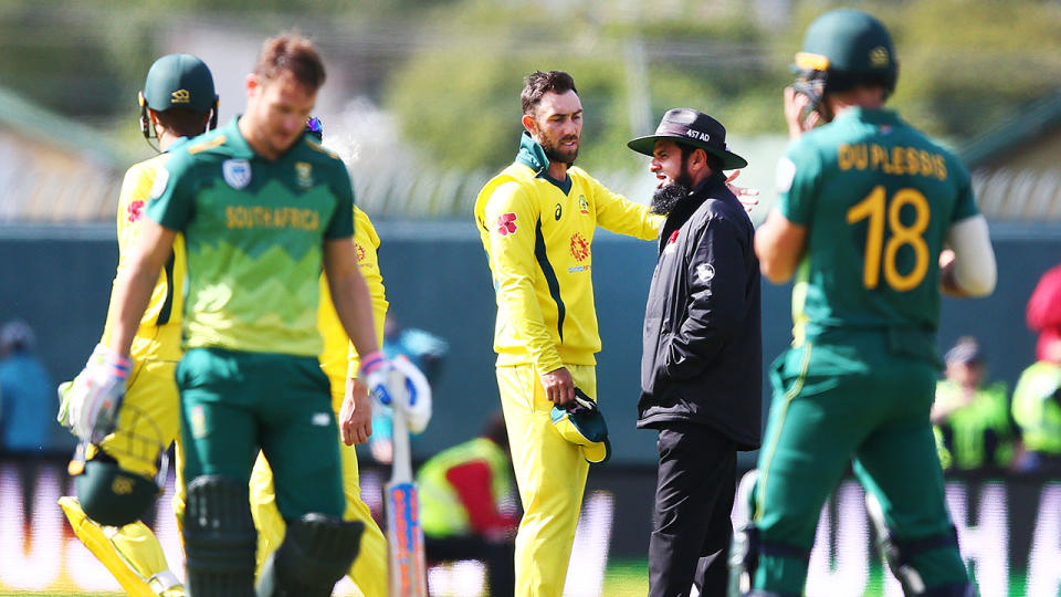 Glenn Maxwell was furious with the decision. Pic: Getty