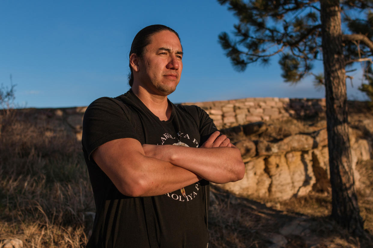 Lakota Language Teacher Ray Taken Alive on April 17, 2022. (Tara Rose Weston for NBC News)