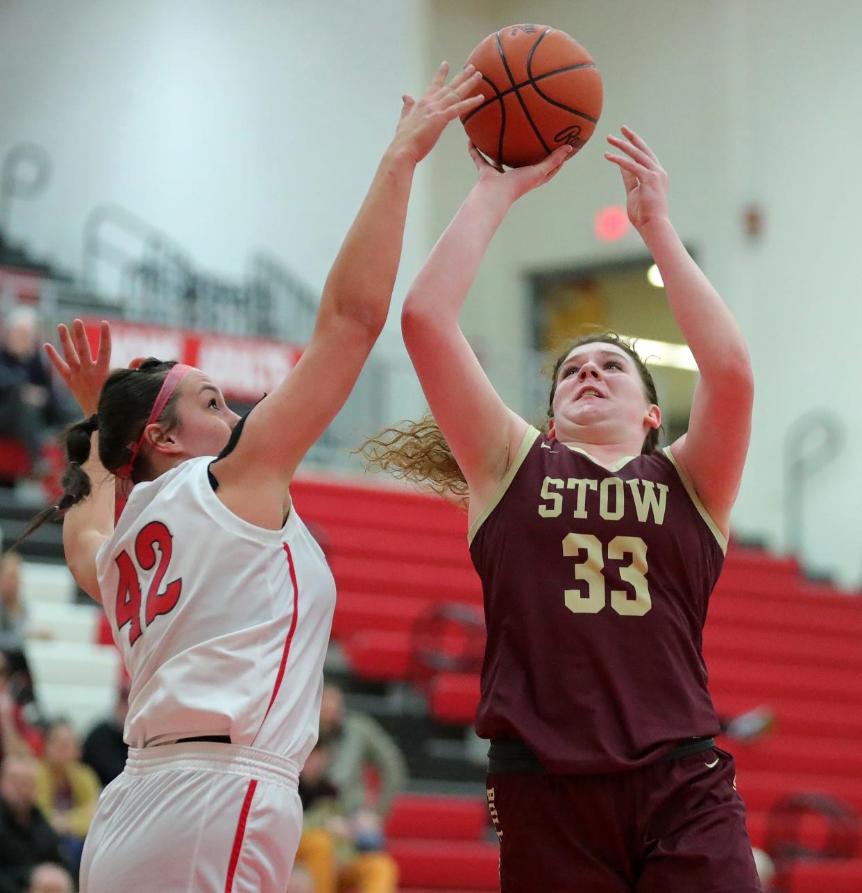 Stow's Kennady Dodds, right, is part of a Bulldogs trio giving foes fits this season.