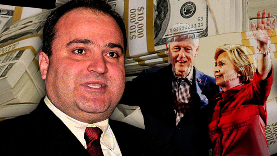 George Nader and Bill and Hillary Clinton. (Photo illustration: Yahoo News; photos: Ron Sachs/CNP/Getty Images, AP (2))