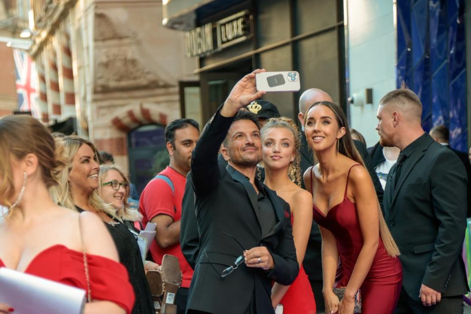 Princess Andre posed for a selfie with dad Peter Andre and step-mum Emily Andre (Getty Images)