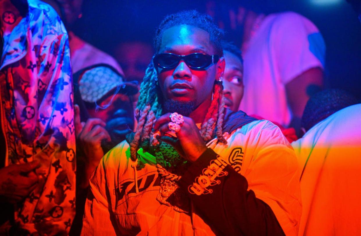 Rapper Offset apologized over a homophobic slur. <a href="https://www.gettyimages.com/detail/news-photo/rapper-offset-attends-the-offset-54321-single-release-party-news-photo/1416530655?adppopup=true" rel="nofollow noopener" target="_blank" data-ylk="slk:Photo by Prince Williams/Wireimage/Getty Images;elm:context_link;itc:0;sec:content-canvas" class="link ">Photo by Prince Williams/Wireimage/Getty Images</a>