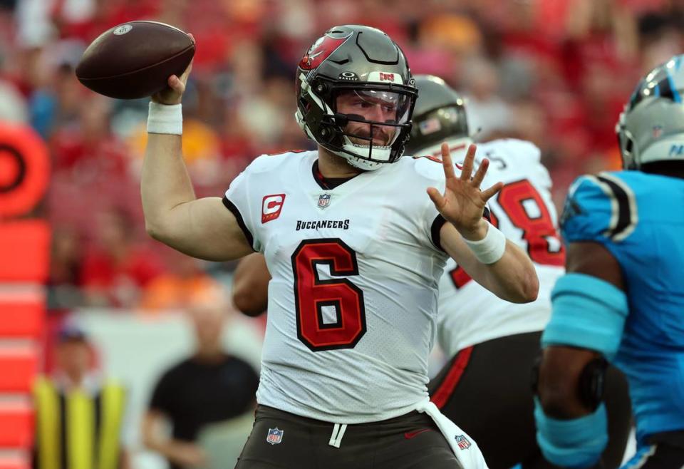 Under Dave Canales, Tampa Bay quarterback Baker Mayfield had a career year in 2023, one year removed from going 1-5 and getting released by the Carolina Panthers.