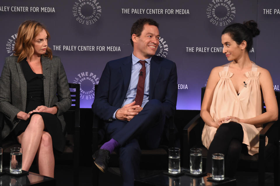 NEW YORK, NY - OCTOBER 12:  (L-R)  Ruth Wilson, Dominic West and Sarah Treem attend the third annual PaleyFest NY at The Paley Center for Media on October 12, 2015 in New York City.  (Photo by Nicholas Hunt/Getty Images for Showtime)