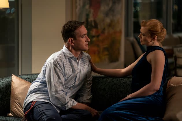 Tom Wambsgans (Matthew Macfadyen) and Shiv Roy (Sarah Snook) in Season 3 of HBO's 