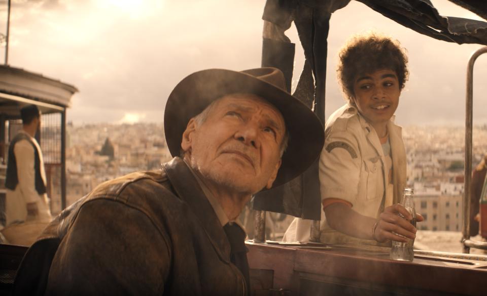 Harrison Ford and Ethann Isidore in ‘Indiana Jones and the Dial of Destiny’
