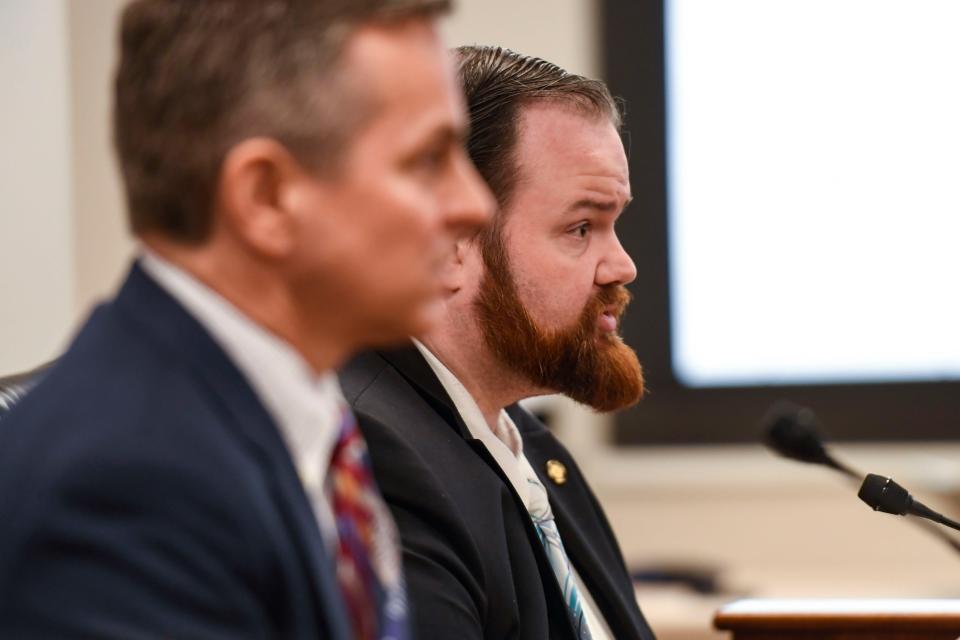 Caleb Cox, director of vital statistics at Dept. of Health and Environmental Control, testifies on two bills that would ban a transgender child's access to gender-affirming healthcare and restrict transgender residents from being able to change their gender markers on their birth certificate.