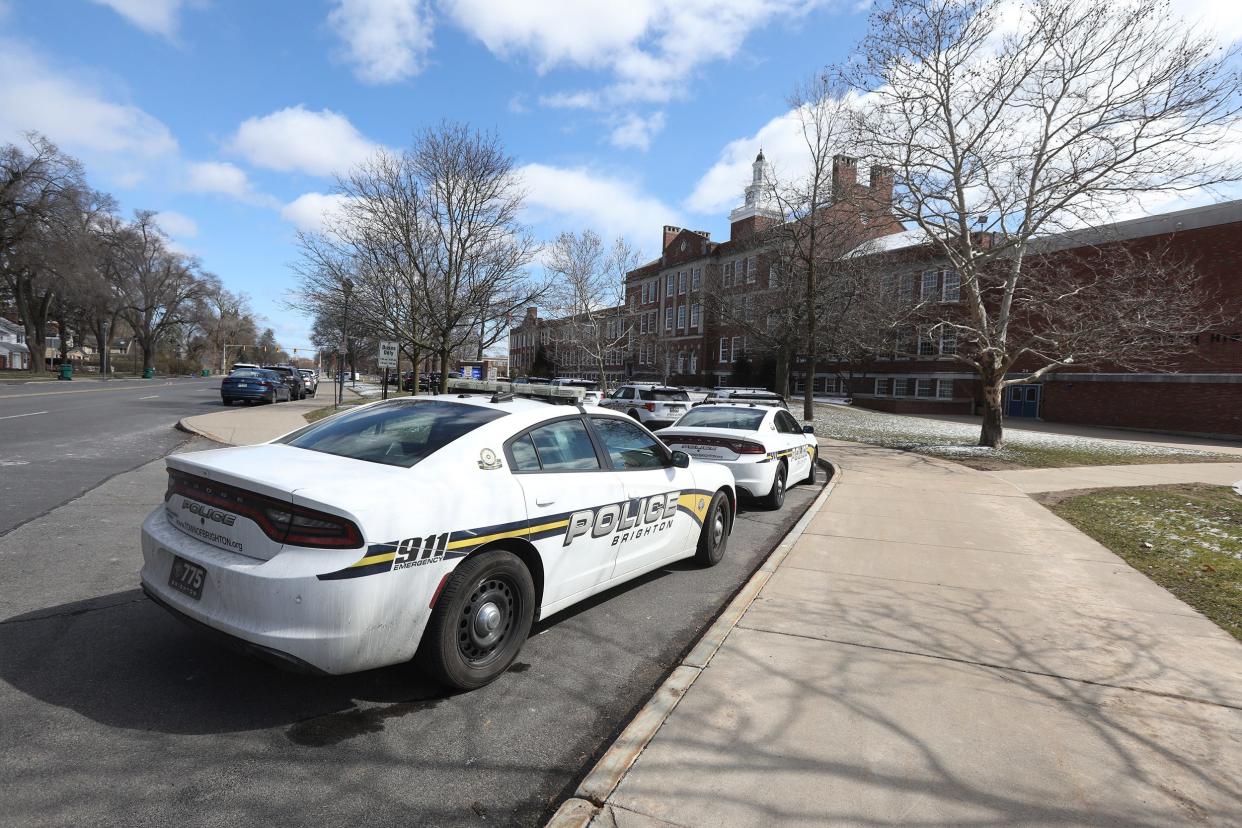  Brighton Police and the New York State Troopers responded to Brighton High School after a NYS Trooper's barrack received notification that there was a threat of an active shooter at the high school.