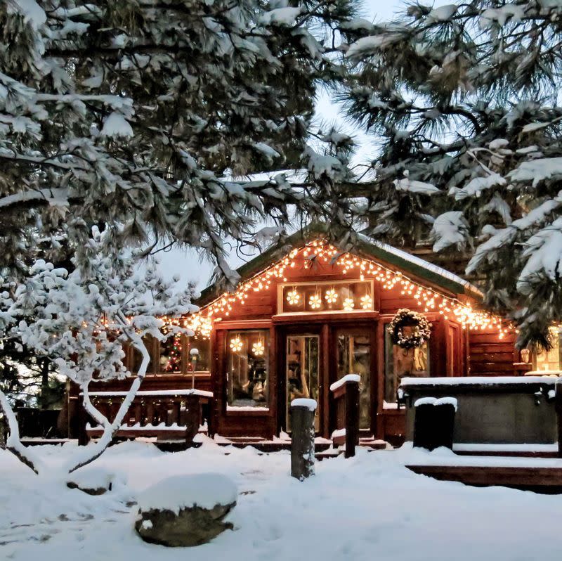 cabin in the snow