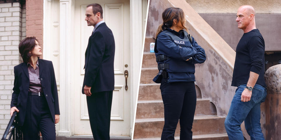 Hargitay and Meloni filming for Season One's fifth episode, 