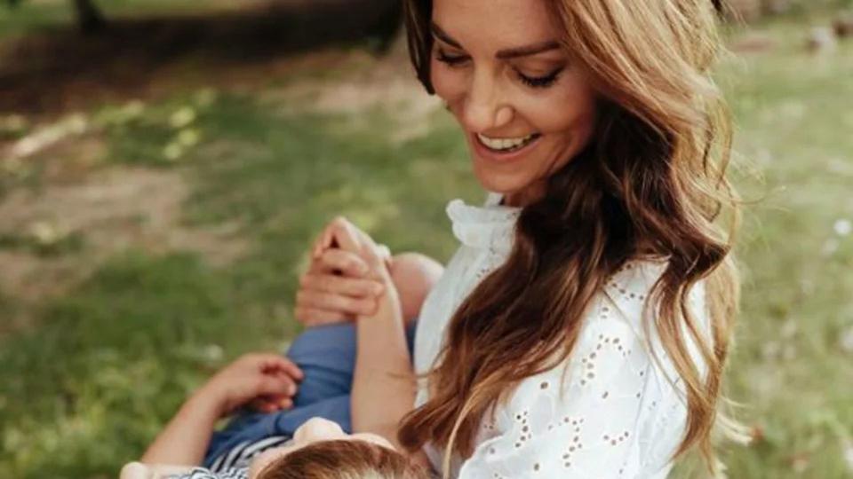 The Princess of Wales with her youngest son Prince Louis