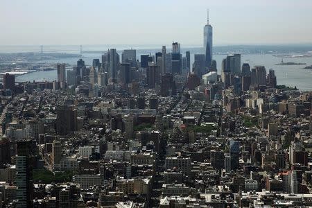 Lower Manhattan including the financial district is pictured from the Manhattan borough of New York, U.S. June 1, 2016. REUTERS/Carlo Allegri/File Photo