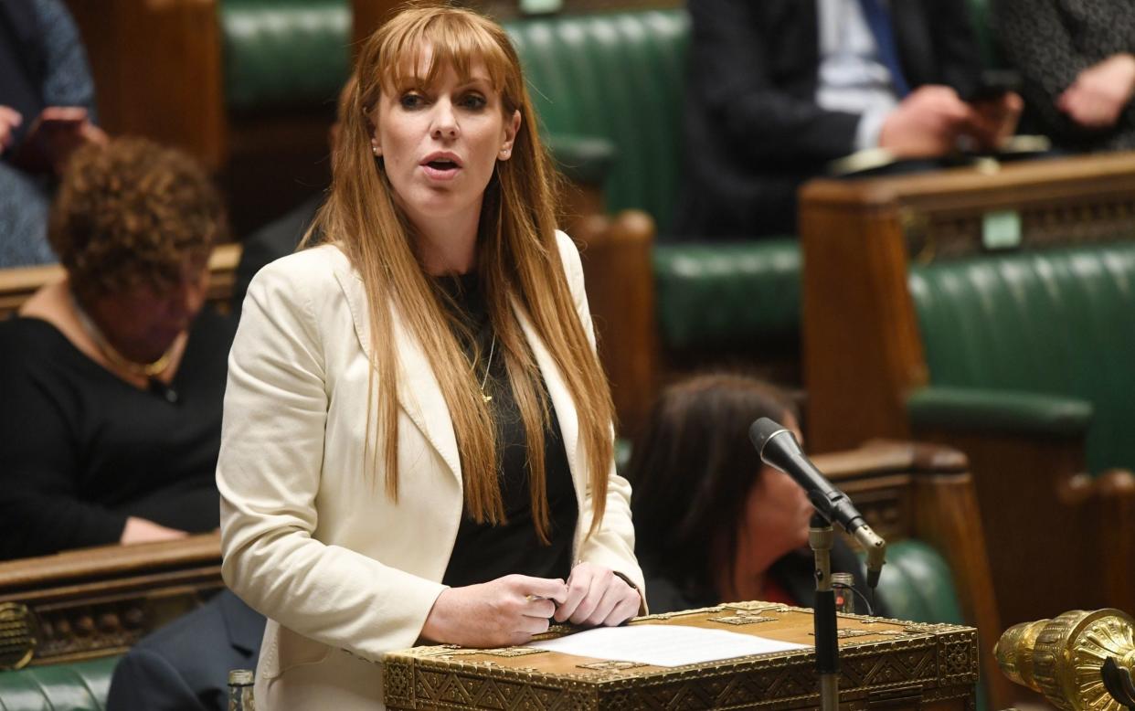 The claim about Angela Rayner was met with derision from Boris Johnson and MPs on both sides of the Commons - UK Parliament/Jessica Taylor/PA Wire