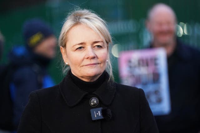 Sharon Graham on a picket line