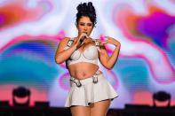 <p>Kali Uchis performs live on stage during day one of Lollapalooza Brazil at Autodromo de Interlagos on March 24 in Sao Paulo.</p>