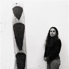 Ana Mendieta in her studio in Rome, 1985