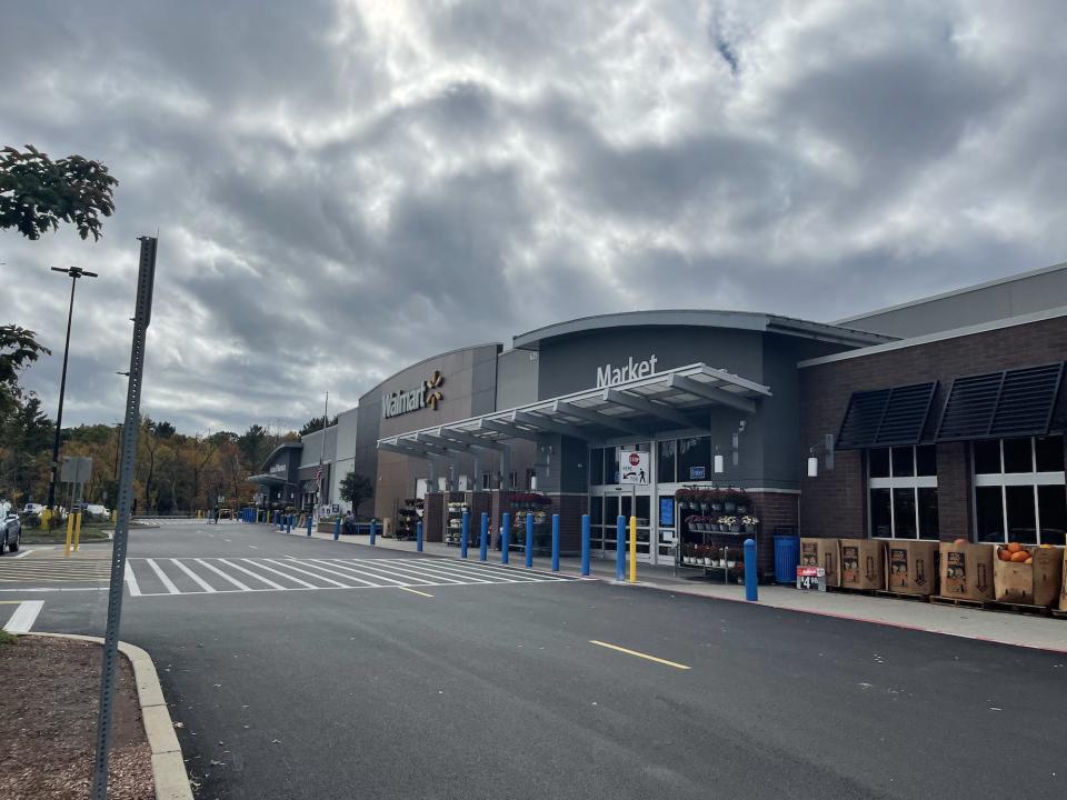 walmart building on a cloudy day