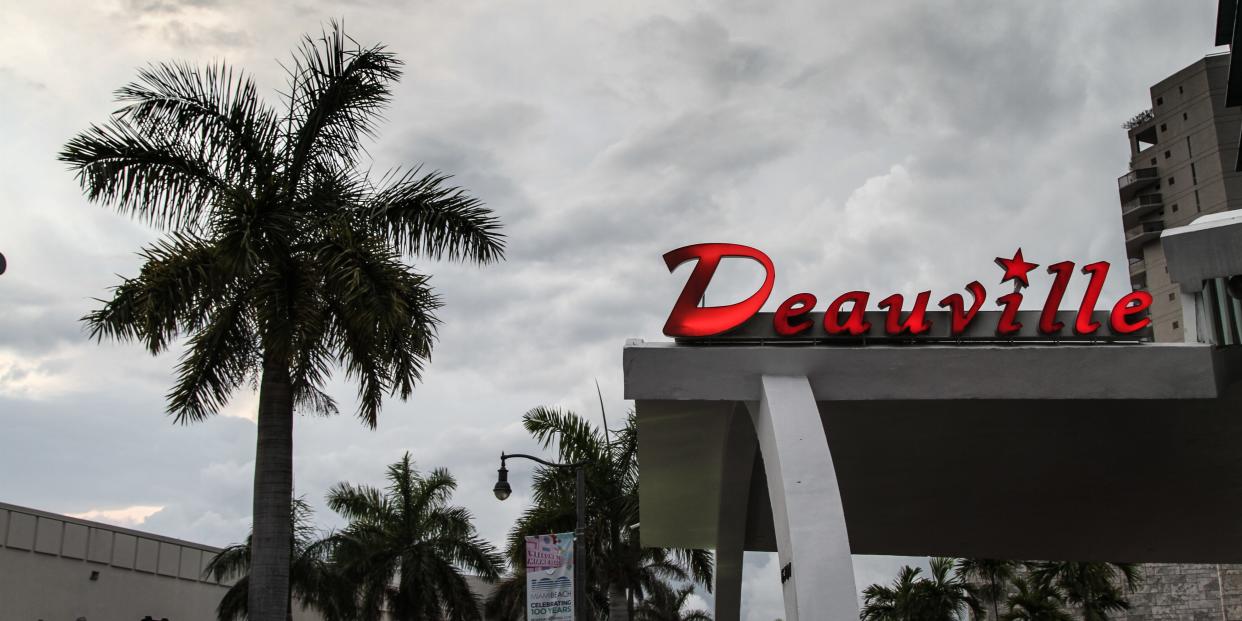 the historic Deauville Hotel in Miami, Florida was demolished on Sunday.