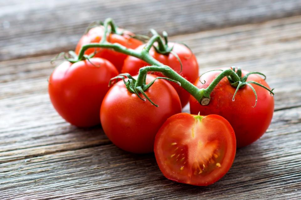 <p>Juicy <a href="https://www.prevention.com/food-nutrition/healthy-eating/a19828835/red-vs-yellow-tomatoes/" rel="nofollow noopener" target="_blank" data-ylk="slk:tomatoes;elm:context_link;itc:0;sec:content-canvas" class="link ">tomatoes</a> are amazing in salsas, sauces, salads, and sandwiches. And they’re nutritional superstars, too. Red tomatoes, in particular, are <a href="https://www.ncbi.nlm.nih.gov/pmc/articles/PMC3850026/" rel="nofollow noopener" target="_blank" data-ylk="slk:rich in lycopene;elm:context_link;itc:0;sec:content-canvas" class="link ">rich in lycopene</a>, a carotenoid that may help reduce your risk of chronic diseases. The tangy fruits are also low in calories but high in potassium, zinc, and vitamin C.</p><p><strong>Try it:</strong> <a href="https://www.prevention.com/food-nutrition/recipes/a20471878/sauteed-cherry-tomatoes-and-white-beans/" rel="nofollow noopener" target="_blank" data-ylk="slk:Sautéed Cherry Tomatoes and White Beans;elm:context_link;itc:0;sec:content-canvas" class="link ">Sautéed Cherry Tomatoes and White Beans</a></p>