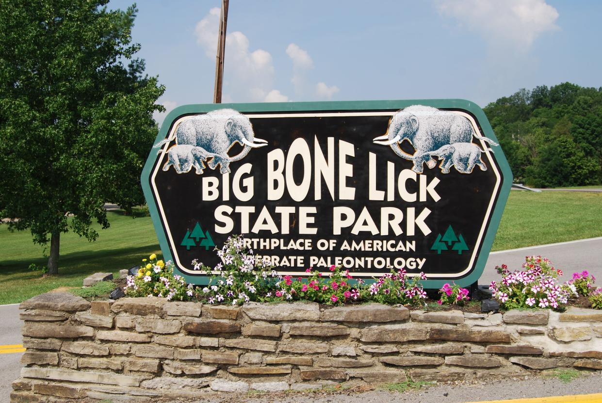 Big Bone Lick State Park sign.