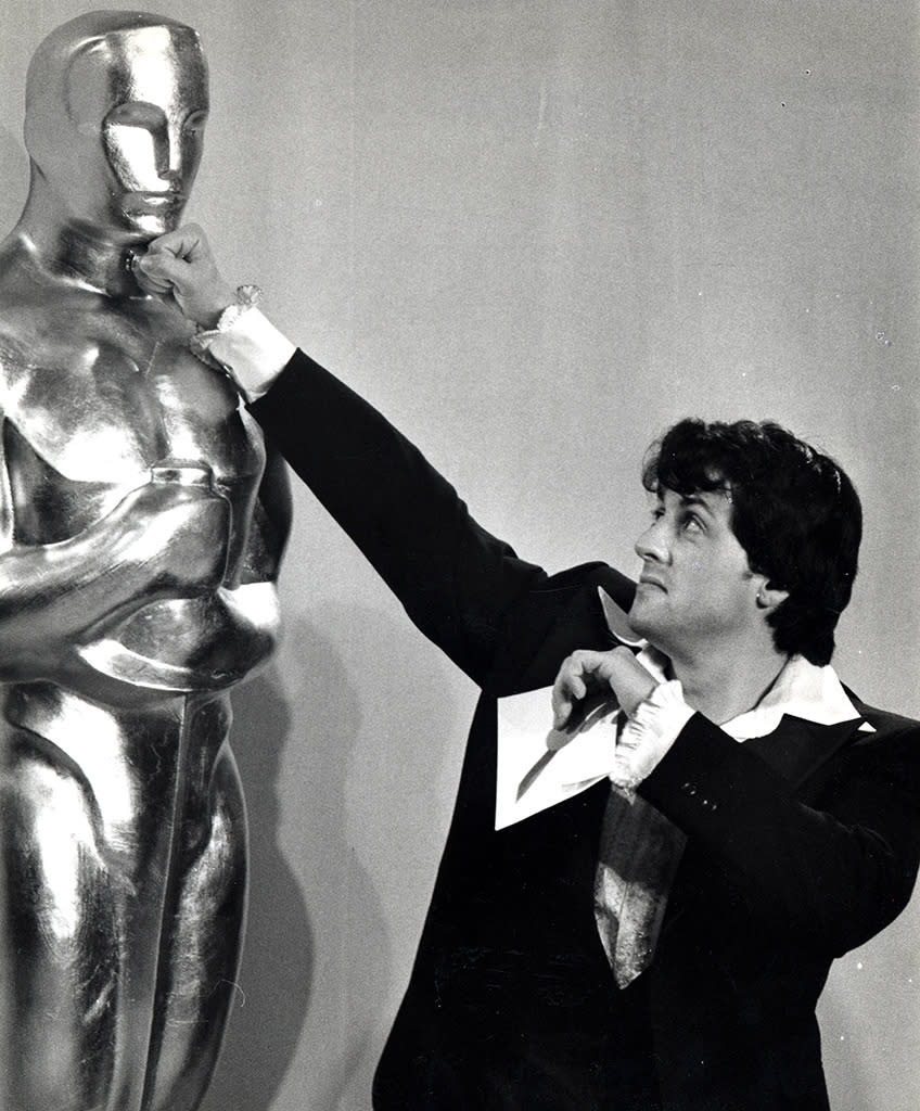 Backstage at the 1977 Oscars