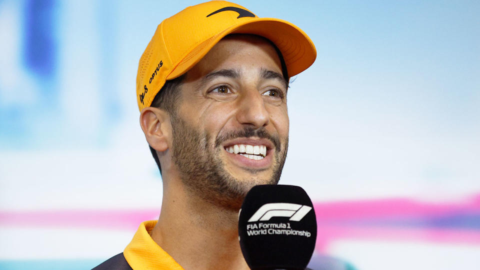 Pictured here, Daniel Ricciardo speaks to reporters at the Mexican GP.