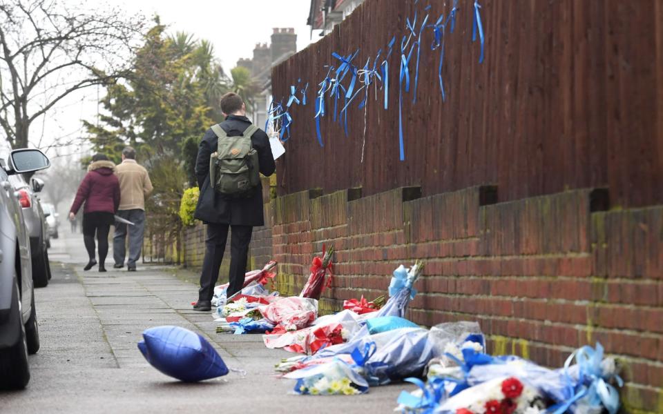 The shrine which was left on the street where Henry Vincent died became the centre of attention in the aftermath - PA