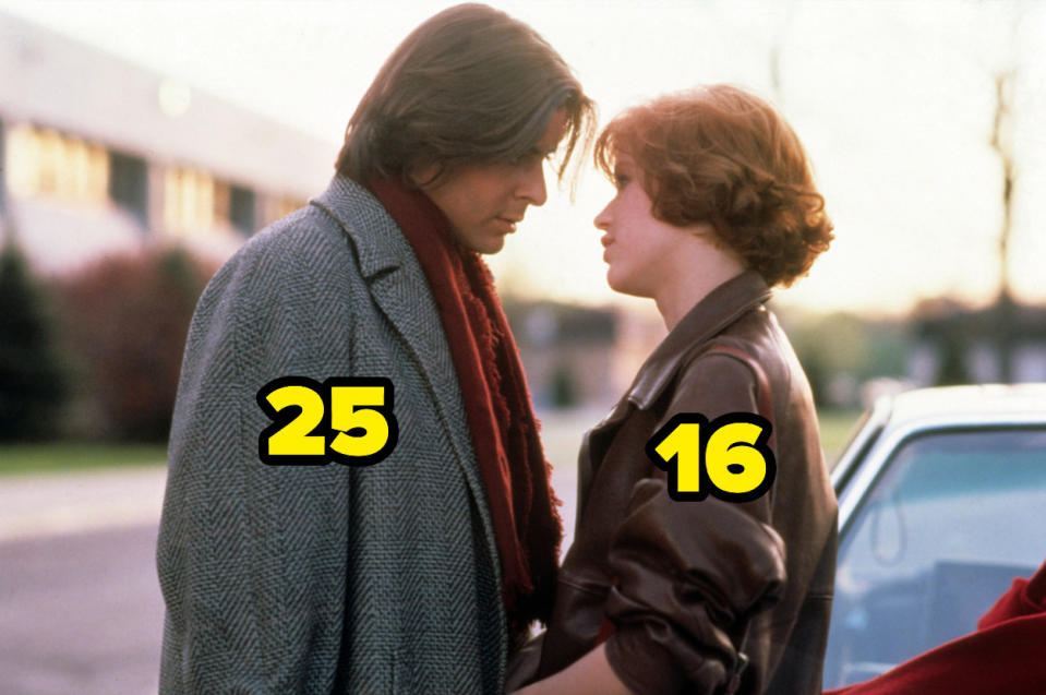 25-year-old Judd Nelson and 16-year-old Molly Ringwald
