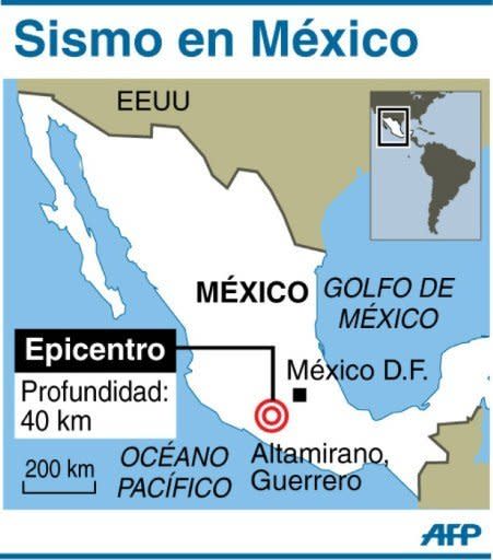 Mapa de localización del sismo en México (AFP | gustavo izus/jennifer hennebert)