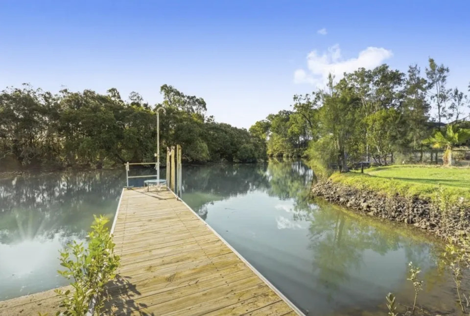 the jetty from Sophie Monk's gold coast home