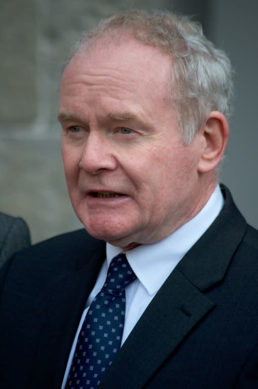 Northern Irish deputy First Minister Martin McGuinness, seen November 2, 2016, said the enthusiasm behind the bid to hold the 2023 Rugby World Cup in Ireland "shows how sports mad the country is," regardless of political affiliation