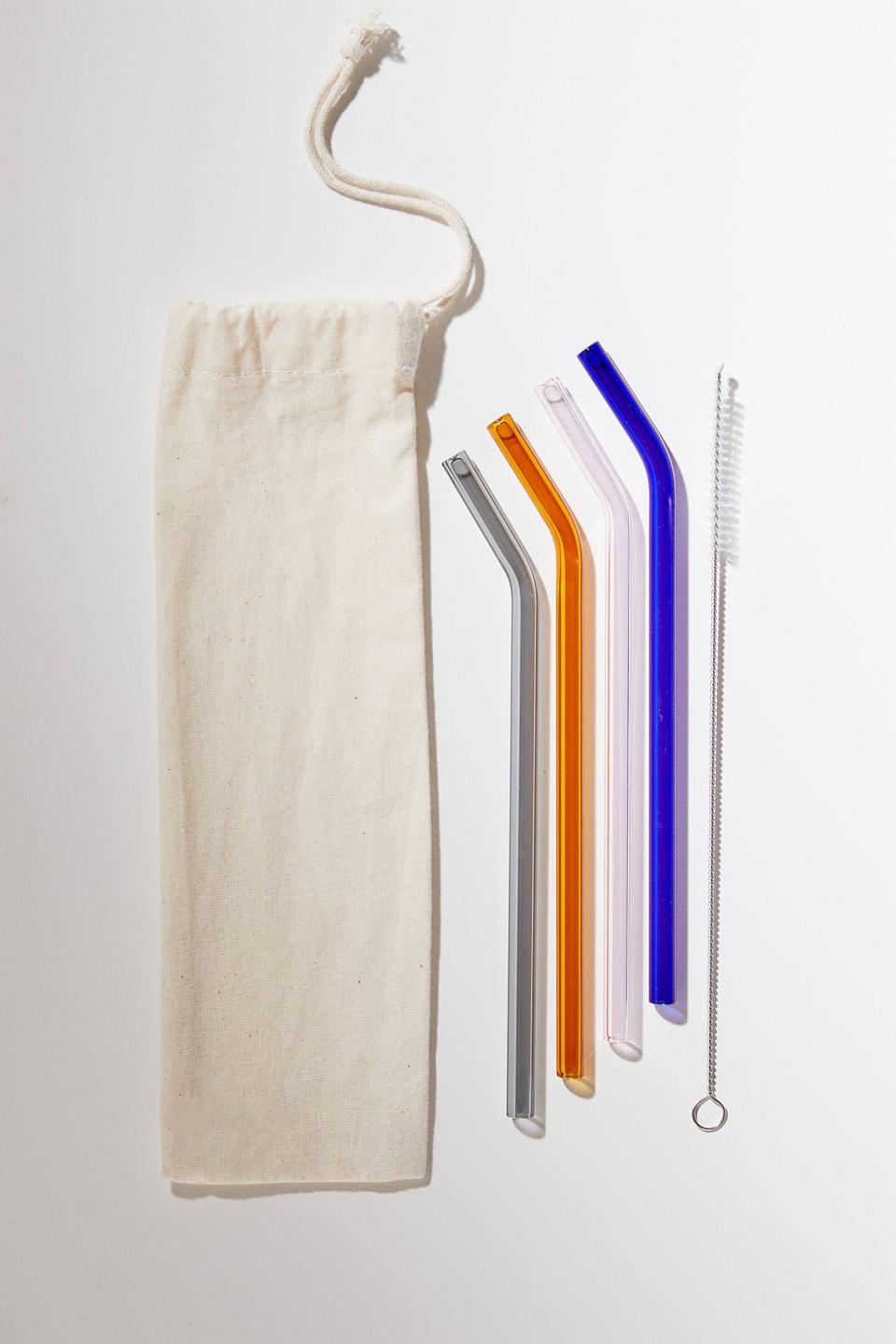 6) Urban Outfitters Glass Straws, 4-Pack