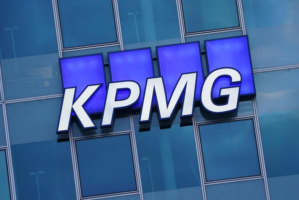 The logo of KPMG. Photo: Sean Gallup/Getty Images