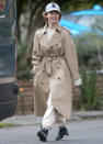 <p>Lily James steps out for a walk in L.A. wearing a trench coat on Jan. 1. </p>