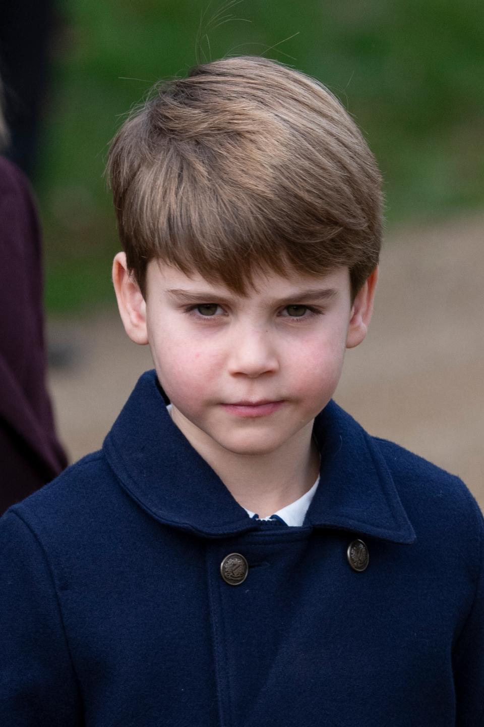 Prince Louis of Wales attends the Christmas Day service at St Mary Magdalene Church on Dec. 25, 2023 in Sandringham.