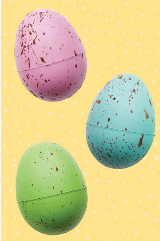 <p>These cute speckled eggs look like actual bird eggs, and they're fun to make if you're not afraid to make a bit of a mess. </p><p><strong><em><a href="https://www.womansday.com/home/crafts-projects/g2216/easter-eggs/?slide=9" rel="nofollow noopener" target="_blank" data-ylk="slk:Get the Speckled Eggs tutorial.;elm:context_link;itc:0;sec:content-canvas" class="link ">Get the Speckled Eggs tutorial.</a></em></strong></p>