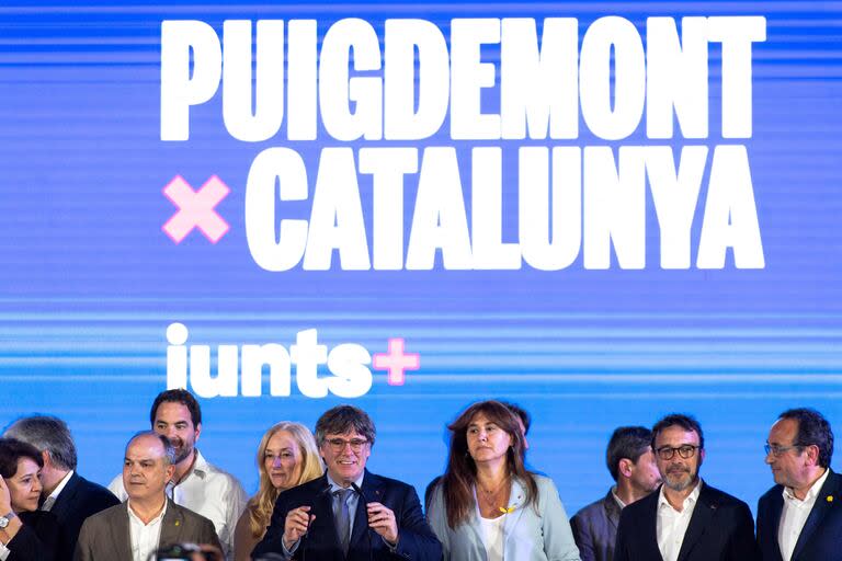 El líder separatista catalán exiliado, miembro español del Parlamento Europeo y fundador del partido Junts per Catalunya (Juntos por Cataluña), Carles Puigdemont