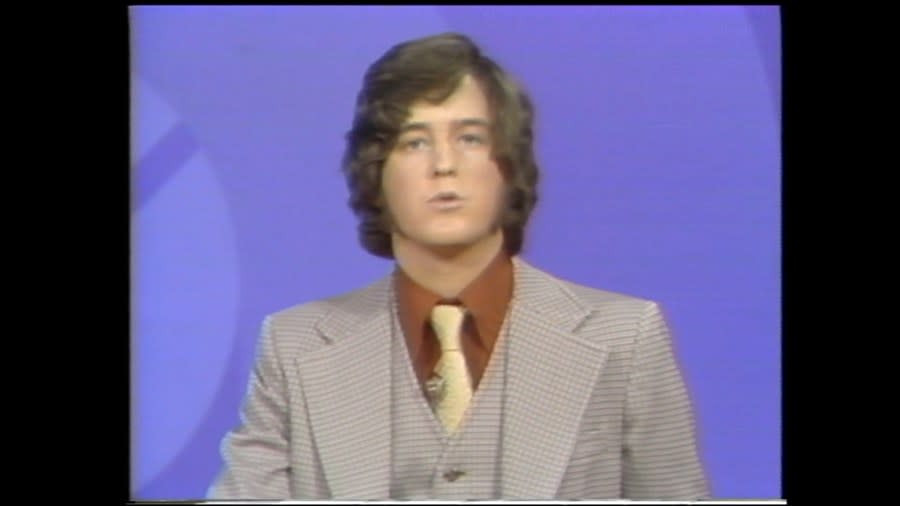 Sam Rubin in high school during a taping of "Student News" in 1977 (Rick Gerber).