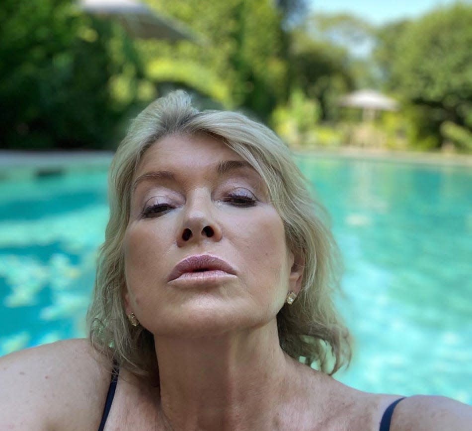 Martha Stewart pool selfie